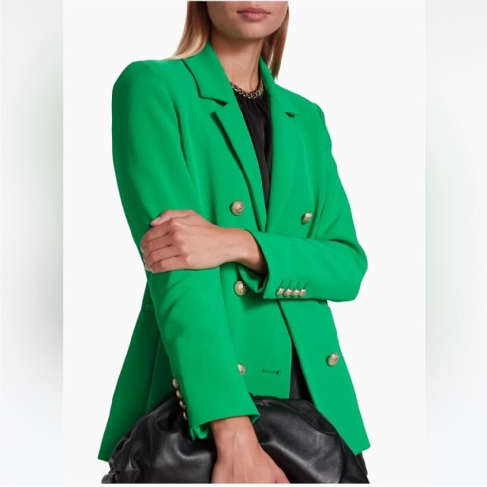 NWT Generation Love Blazer Leighton Crepe Double Breasted in Kelly Green